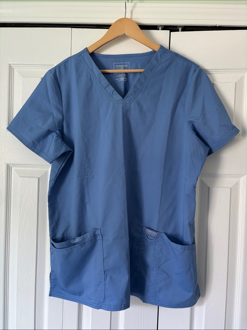 Cherokee Light Blue V-Neck Medical Scrub Top